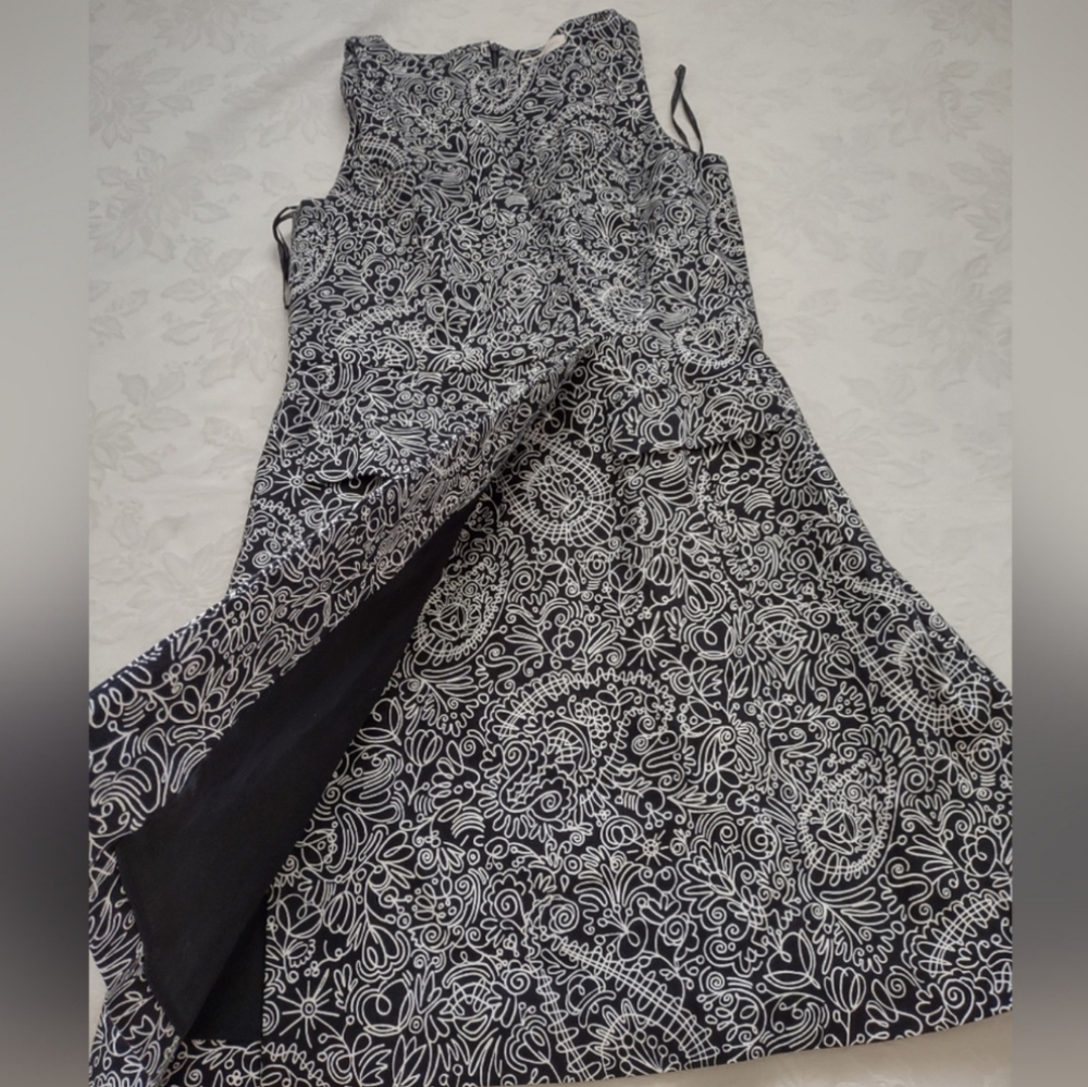 Tory Burch silk cotton blend floral paisley doodle faux wrap dress